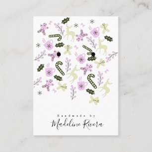 Weihnachtsmuster Artisan Earring Display Cards Telefonnummerkarte