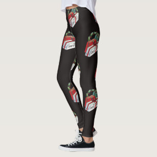 Weihnachtsmuster aus dem 19. Jahrhundert mit versc Leggings