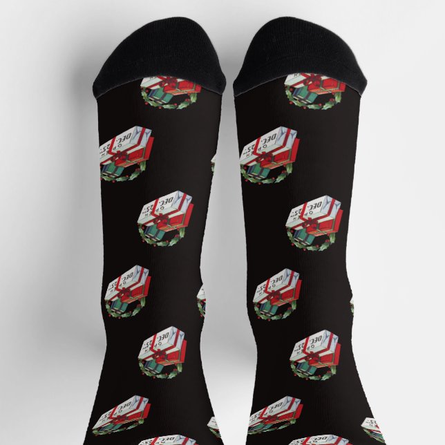 Weihnachtsmuster aus dem 19. Jahrhundert mit versc Socken (Oben)