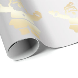 Weihnachtsmuster aus Gold und Silber Geschenkpapier