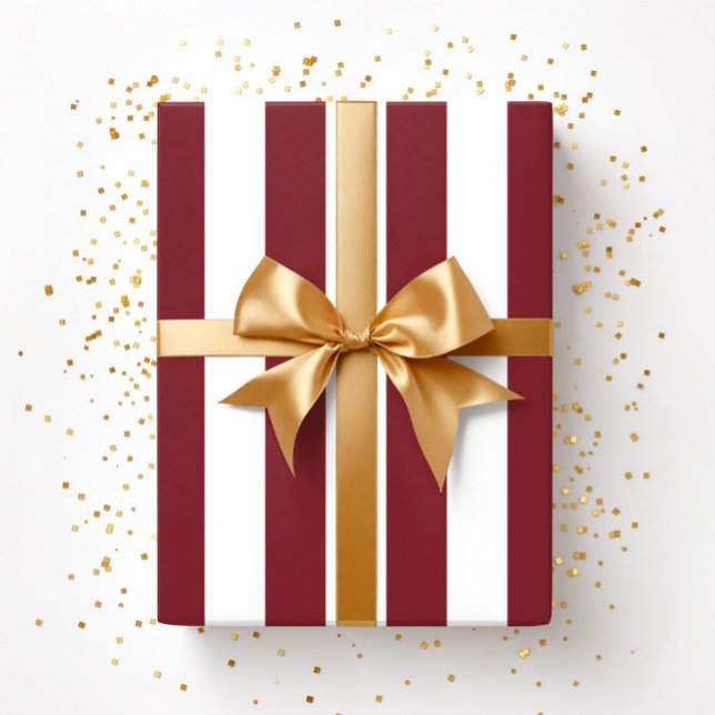 Weihnachtsmuster aus Rot und Weiß Geschenkpapier (Christmas Red And White Stripes Pattern Wrapping Paper)