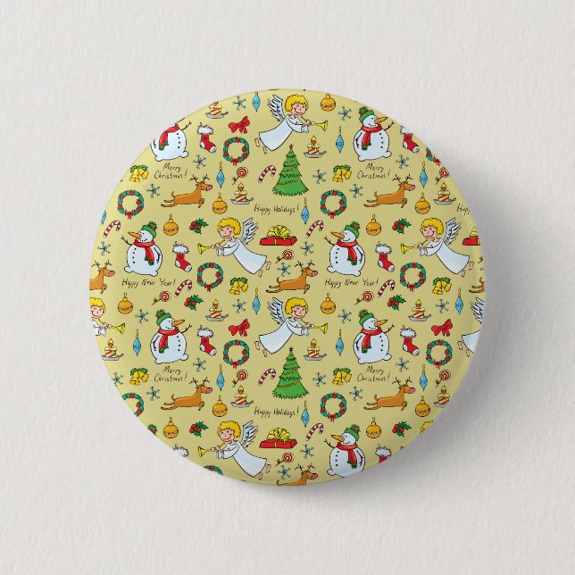 Weihnachtsmuster Button (Vorderseite)