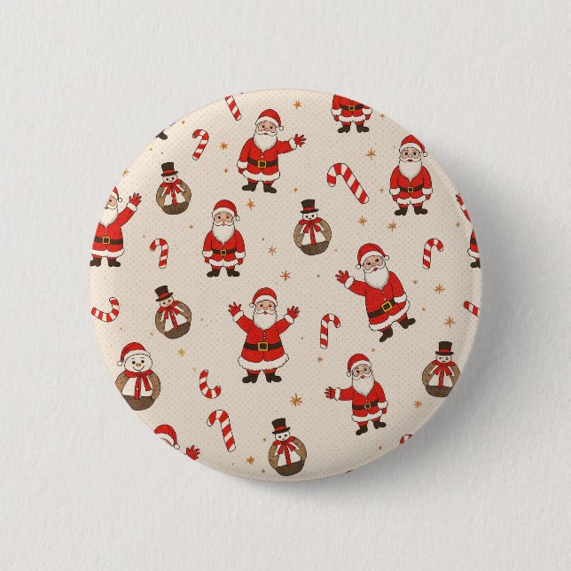 Weihnachtsmuster Button (Vorderseite)