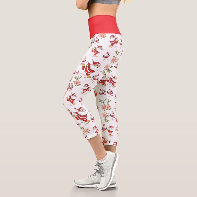 Weihnachtsmuster Capri Leggings (Links)