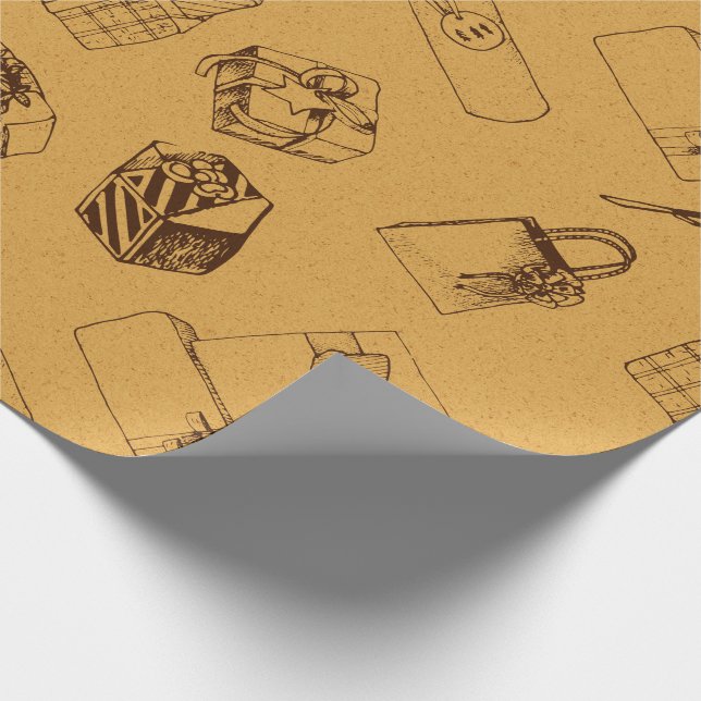 Weihnachtsmuster der Geschenkboxen Geschenkpapier (Ecke)