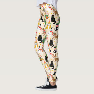 Weihnachtsmuster der Katzen Leggings