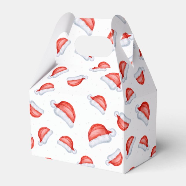 Weihnachtsmuster der Weihnachtsmannmütze Geschenkschachtel (Vorderseite)