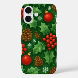 Weihnachtsmuster | Feiertage-Design iPhone 16 Hülle