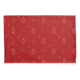 Weihnachtsmuster: Festliche Bäume und Schneeflocke Kissenbezug