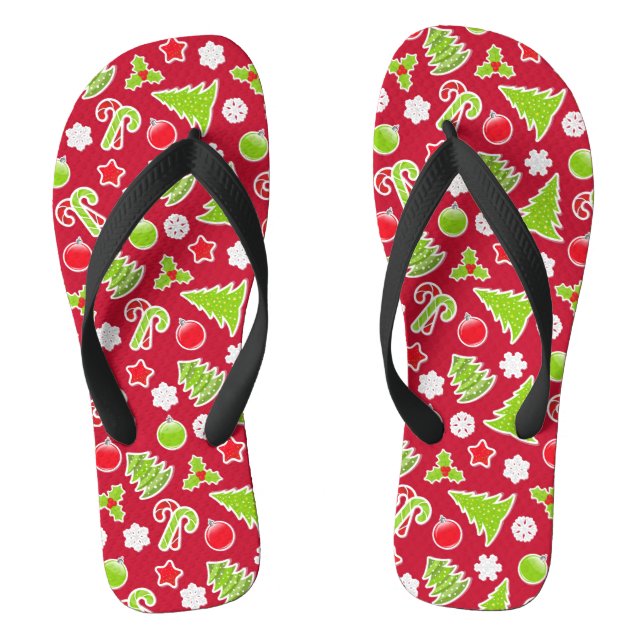 Weihnachtsmuster Flip Flops (Fußbett)