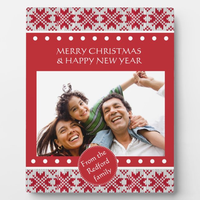 Weihnachtsmuster Fotoplatte (Vorderseite)