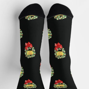 Weihnachtsmuster, frohe Weihnachten im Kraut Socken