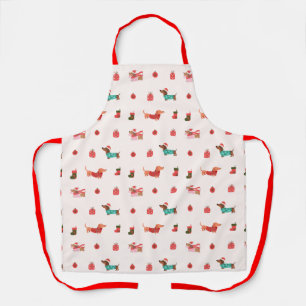 Weihnachtsmuster für Dackel Schürze