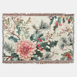 Weihnachtsmuster für Rustikale Vögel und Poinsetti Decke