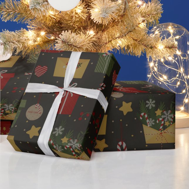 Weihnachtsmuster Geschenkpapier (Feiertage)