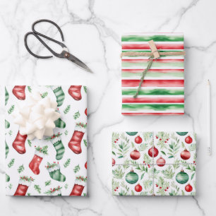 Weihnachtsmuster Geschenkpapier Set