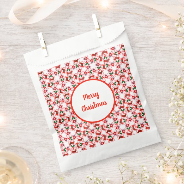 Weihnachtsmuster Geschenktütchen (Ausgeschnitten)