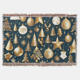 Weihnachtsmuster Gold und schwarze Ornamente Dekor Decke