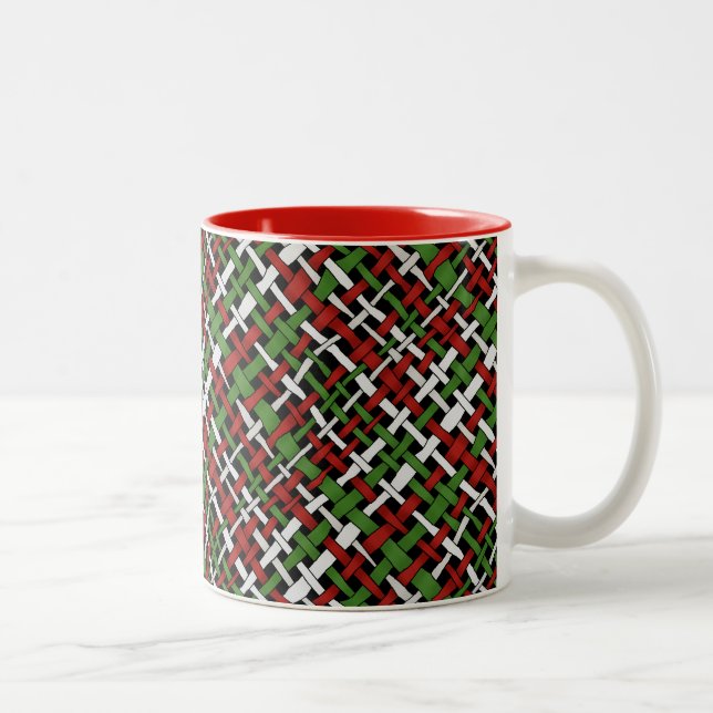 Weihnachtsmuster Graphic Woven Burlap Zweifarbige Tasse (Rechts)