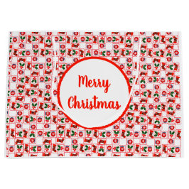 Weihnachtsmuster Große Geschenktüte