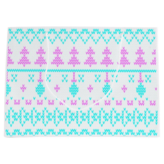 Weihnachtsmuster Große Geschenktüte (Vorderseite)