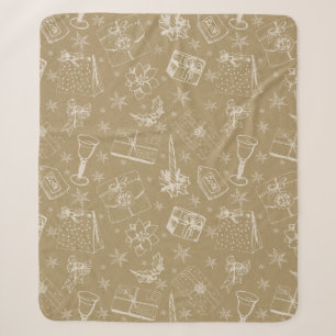 Weihnachtsmuster handgezeichnet sherpadecke
