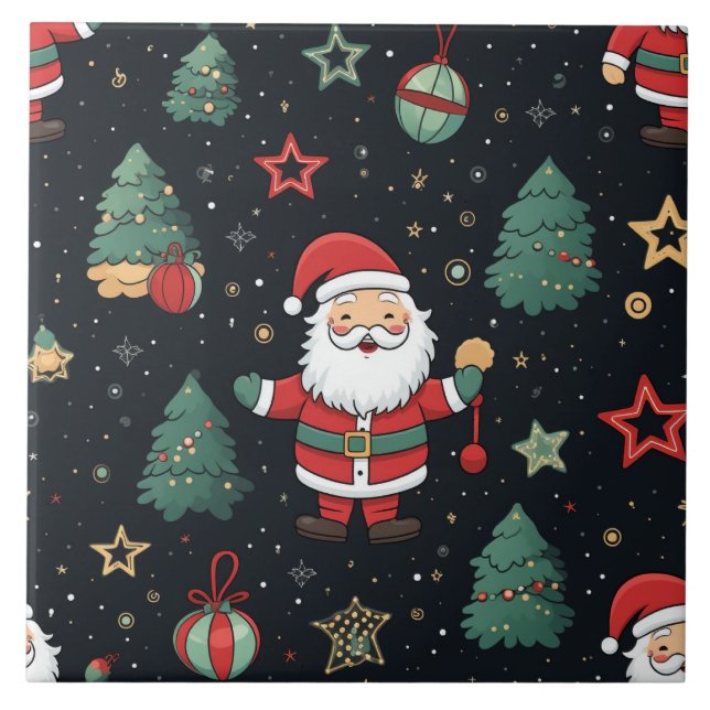 Weihnachtsmuster - Ho! Ho! Ho! Fliese (Vorderseite)