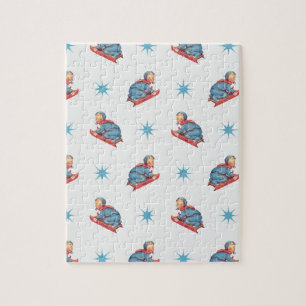 Weihnachtsmuster im Jahrgang, Kinderspielplatz im  Puzzle