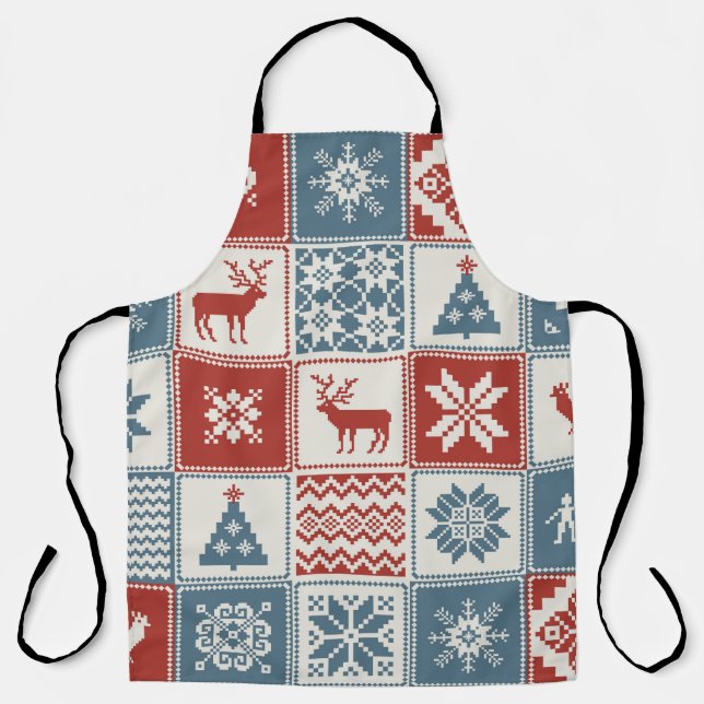 Weihnachtsmuster im Patchwork-Stil. Traditionell  Schürze (Vorderseite)