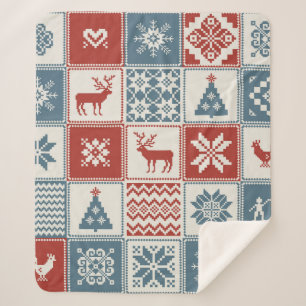 Weihnachtsmuster im Patchwork-Stil. Traditionell  Sherpadecke
