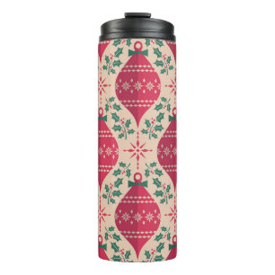 Weihnachtsmuster im Vintage-Stil nahtlos Thermosbecher
