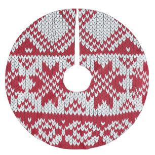 Weihnachtsmuster in Rot und Weiß Polyester Weihnachtsbaumdecke