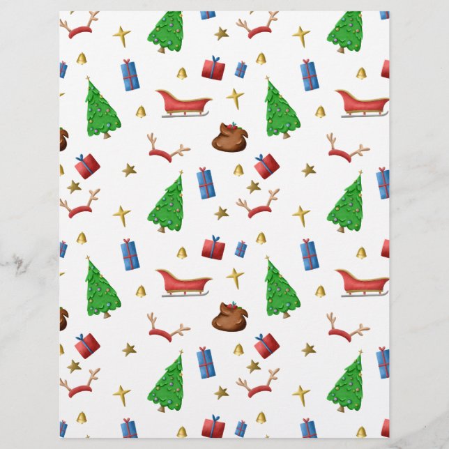 Weihnachtsmuster in Schwarz und Weiß (Vorderseite)