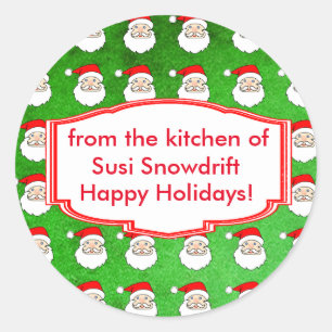 Weihnachtsmuster individuell anpassbare Weihnachts Runder Aufkleber