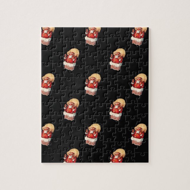 Weihnachtsmuster, Jolly Santa Claus Puzzle (Vertikal)