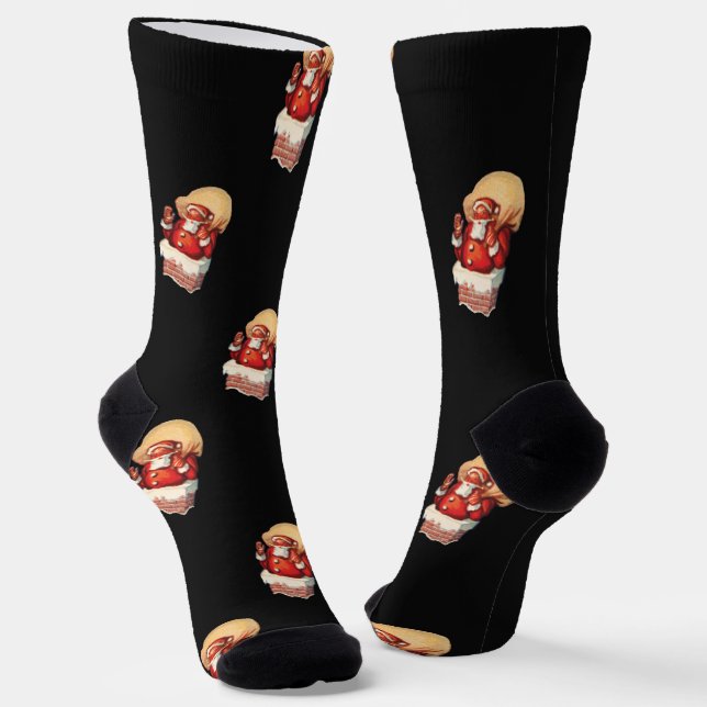 Weihnachtsmuster, Jolly Santa Claus Socken (Gewinkelt)