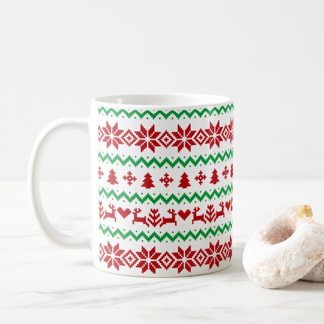 Weihnachtsmuster Kaffeetasse (Mit Donut)