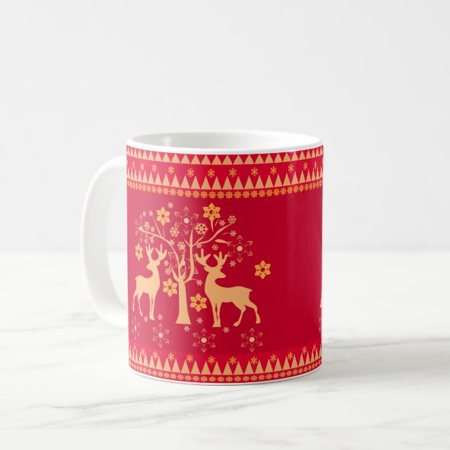 Weihnachtsmuster Kaffeetasse (Vorderseite Links)