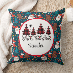 Weihnachtsmuster, karierter Weihnachtsbaum Kissen