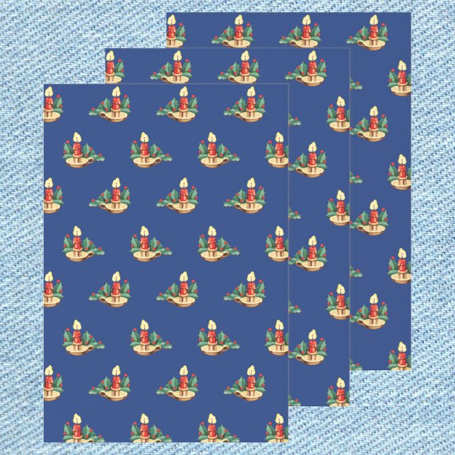 Weihnachtsmuster, Kerzen und Holly Geschenkpapier Set (Von Creator hochgeladen)