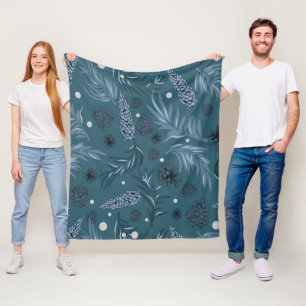 Weihnachtsmuster, Kiefer Schnee 12 Fleecedecke