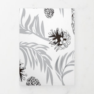 Weihnachtsmuster, Kiefer Schnee 7 Dreifach Gefaltete Urlaubskarte