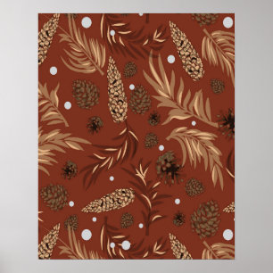 Weihnachtsmuster, Kiefer Schnee 8 Poster