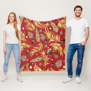 Weihnachtsmuster, Kiefernschnee 3 Fleecedecke