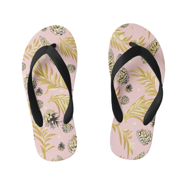 Weihnachtsmuster, Kiefernschnee 4 Kinderbadesandalen (Fußbett)