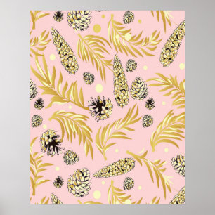 Weihnachtsmuster, Kiefernschnee 4 Poster