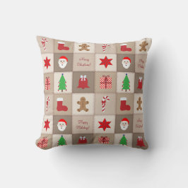 Weihnachtsmuster-Kissen - Beige Töne Hintergrund Kissen