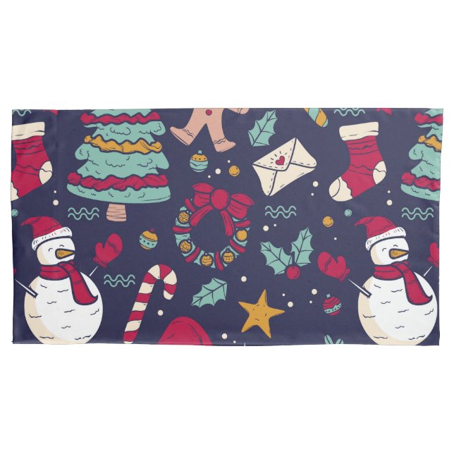 Weihnachtsmuster Kissenbezug (Vorderseite)