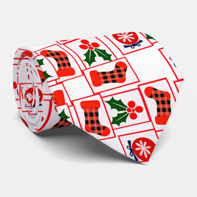 Weihnachtsmuster Krawatte (Gerollt)