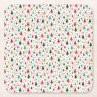 Weihnachtsmuster - Landschaft der bunten Bäume Rechteckiger Pappuntersetzer